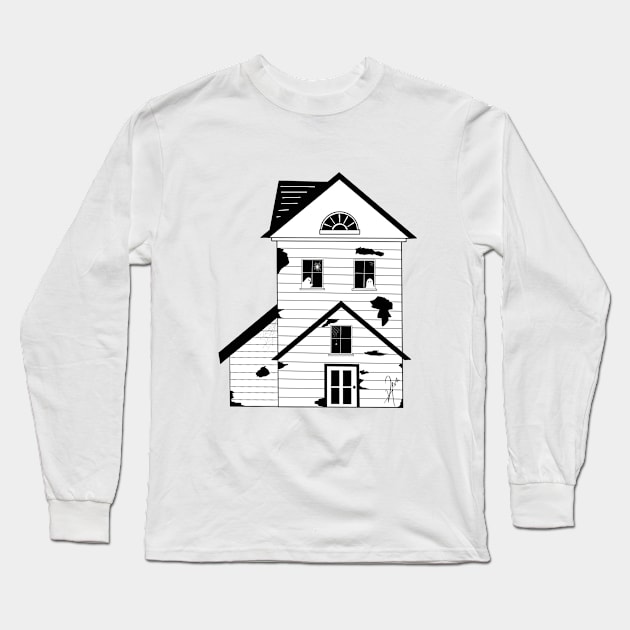 Haunted House Long Sleeve T-Shirt by Vera T.